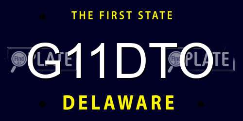 G11DTO Delaware License Plate