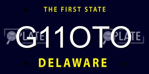 G11OTO Delaware License Plate