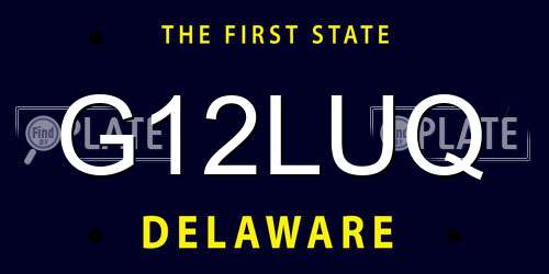 G12LUQ Delaware License Plate