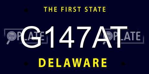 G147AT Delaware License Plate