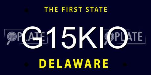 G15KIO Delaware License Plate