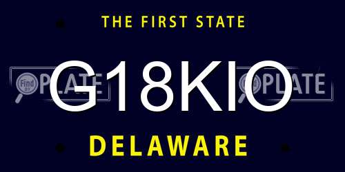 G18KIO Delaware License Plate