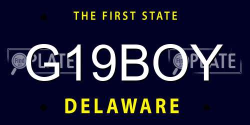 G19BOY Delaware License Plate