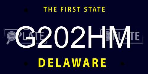 G202HM Delaware License Plate