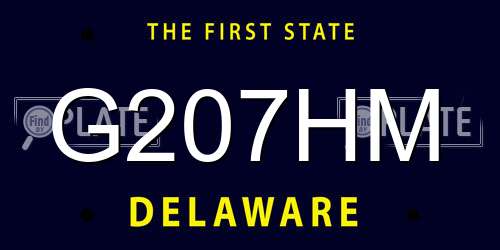 G207HM Delaware License Plate