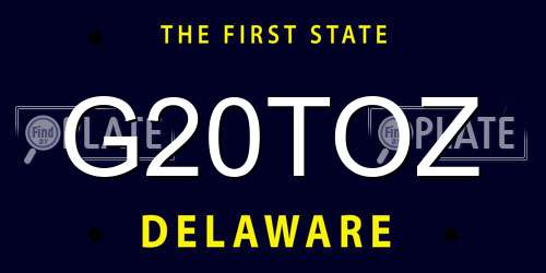 G20TOZ Delaware License Plate