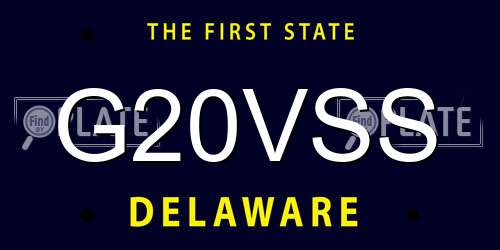 G20VSS Delaware License Plate
