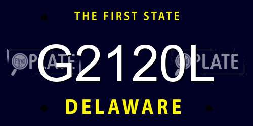 G2120L Delaware License Plate