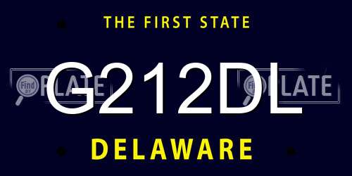 G212DL Delaware License Plate