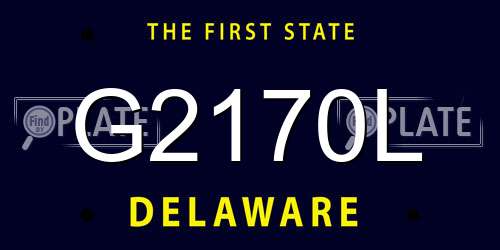 G2170L Delaware License Plate