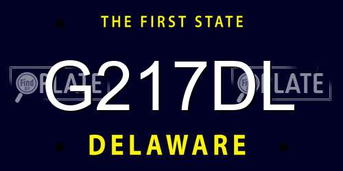 G217DL Delaware License Plate