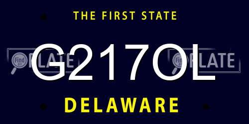 G217OL Delaware License Plate