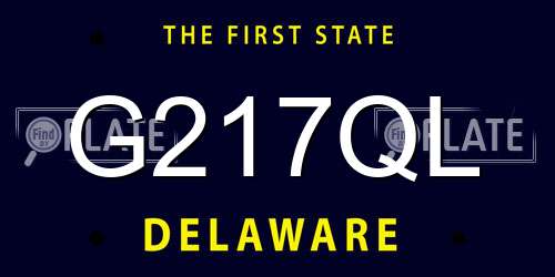 G217QL Delaware License Plate