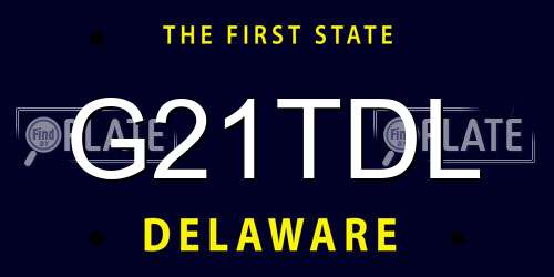 G21TDL Delaware License Plate