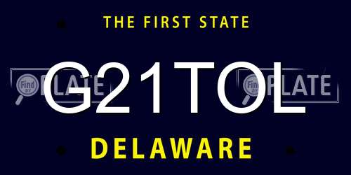G21TOL Delaware License Plate