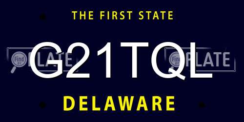 G21TQL Delaware License Plate