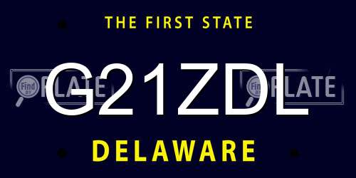 G21ZDL Delaware License Plate