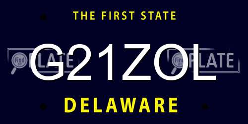 G21ZOL Delaware License Plate