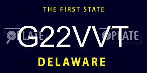 G22VVT Delaware License Plate