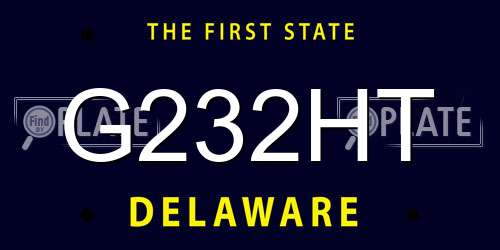 G232HT Delaware License Plate