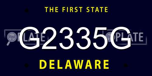 G2335G Delaware License Plate
