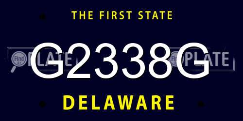 G2338G Delaware License Plate