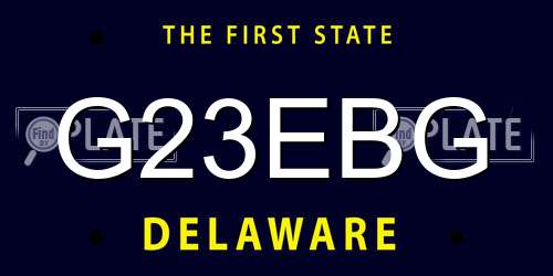G23EBG Delaware License Plate