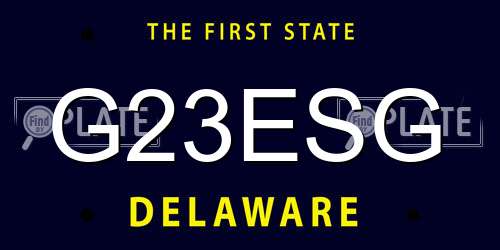 G23ESG Delaware License Plate