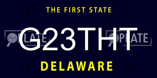 G23THT Delaware License Plate
