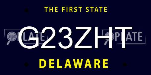 G23ZHT Delaware License Plate