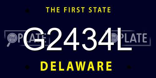 G2434L Delaware License Plate