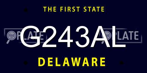 G243AL Delaware License Plate