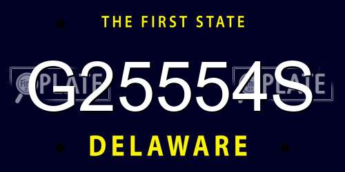 G25554S Delaware License Plate