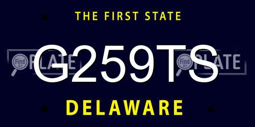 G259TS Delaware License Plate