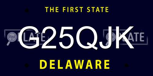 G25QJK Delaware License Plate