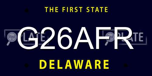 G26AFR Delaware License Plate