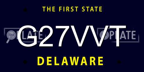 G27VVT Delaware License Plate