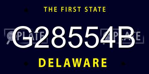 G28554B Delaware License Plate