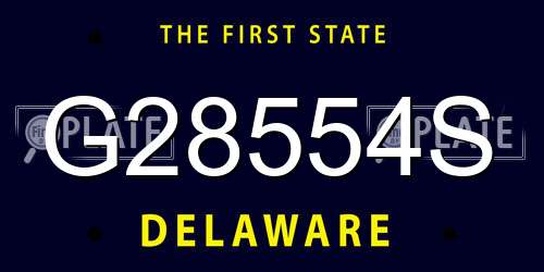 G28554S Delaware License Plate