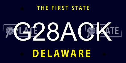 G28ACK Delaware License Plate
