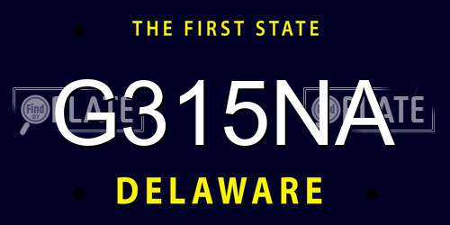 G315NA Delaware License Plate
