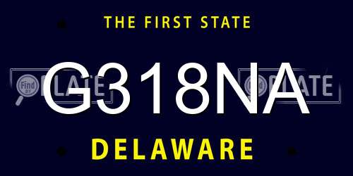 G318NA Delaware License Plate