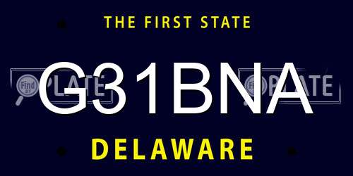 G31BNA Delaware License Plate