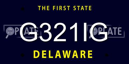 G321IG Delaware License Plate