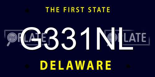G331NL Delaware License Plate