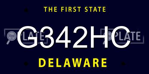 G342HC Delaware License Plate
