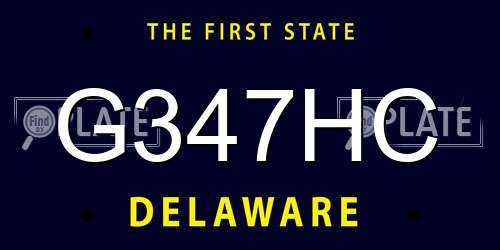 G347HC Delaware License Plate