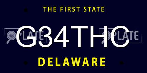 G34THC Delaware License Plate