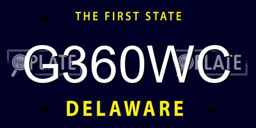 G360WC Delaware License Plate