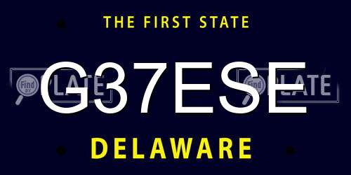 G37ESE Delaware License Plate